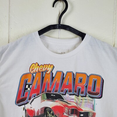 Garage Street Scene Chevy T-Shirt - Men's & Women's Muscle Car Design On Indigo Cotton Tee