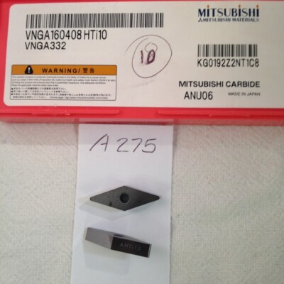 10 NEW MITSUBISHI VNGA 332 CARBIDE INSERTS. GRADE: HTi10. VNGA 16 04 08. (A275)