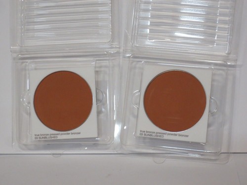 CLINIQUE TRUE BRONZE PRESSED POWDER BRONZER #03 SUNBLUSHED REFILL (2 PC LOT)
