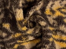 Faux Fur SHERPA FLEECE DESIGN Fabric Material BROWN