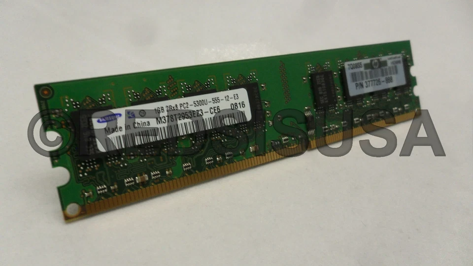 HP DDR2 PC2 5300 2GB RAM 1GB 377726-888 - Image 2 of 2