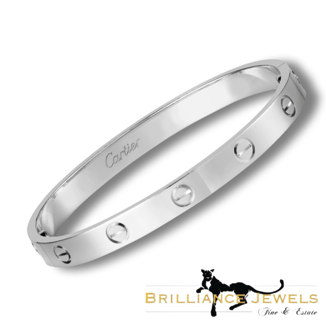 Cartier Love Bracelet in 18k White Gold Size 16 w/ Box Papers (C