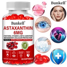 Astaxanthin 6mg - Brain, Skin, Eyes, Joints & Heart Health, Immune Support