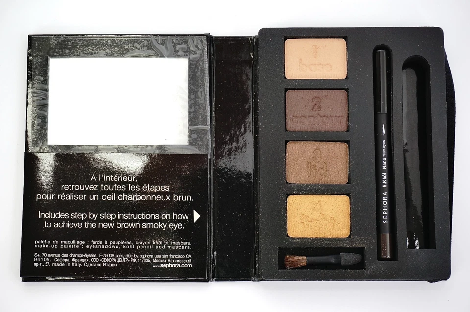 Sephora Smoky Eyes Eye Shadow Quad ~ Brown~ EyeLiner Pencil ~04 Coffee~ [NWOB] - Image 2 of 4