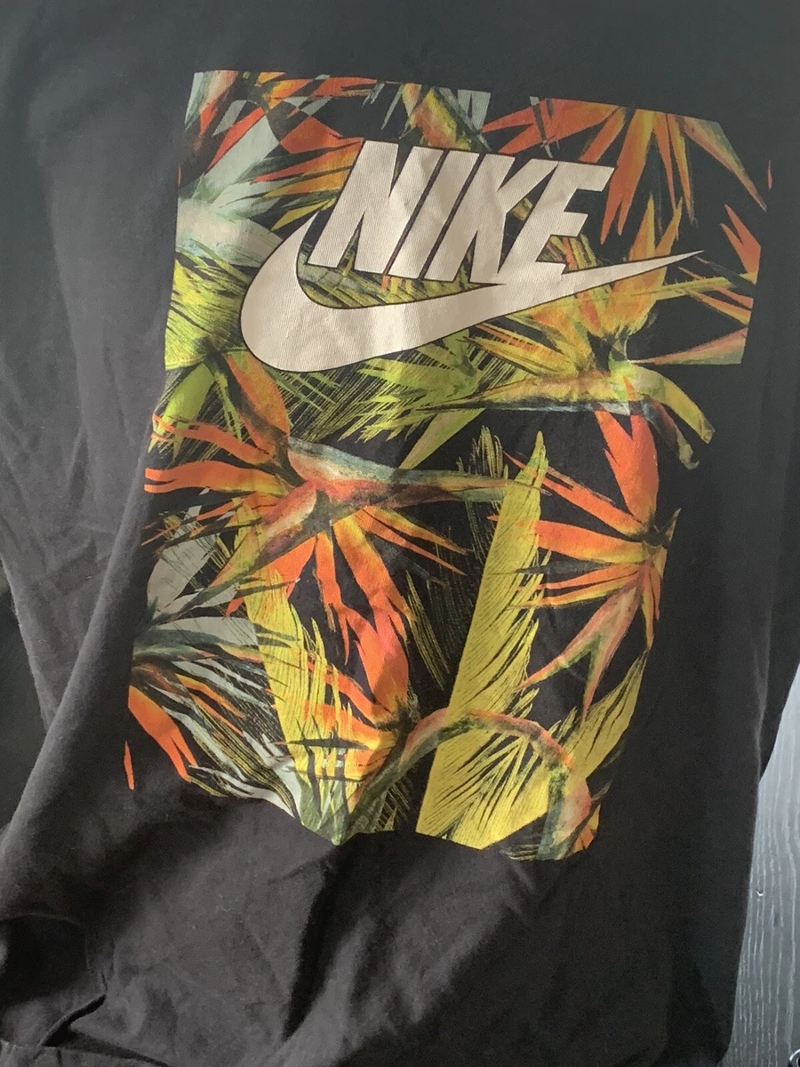 NIKE Tropical Hawaiian Black T Shirt Size Men s XXL