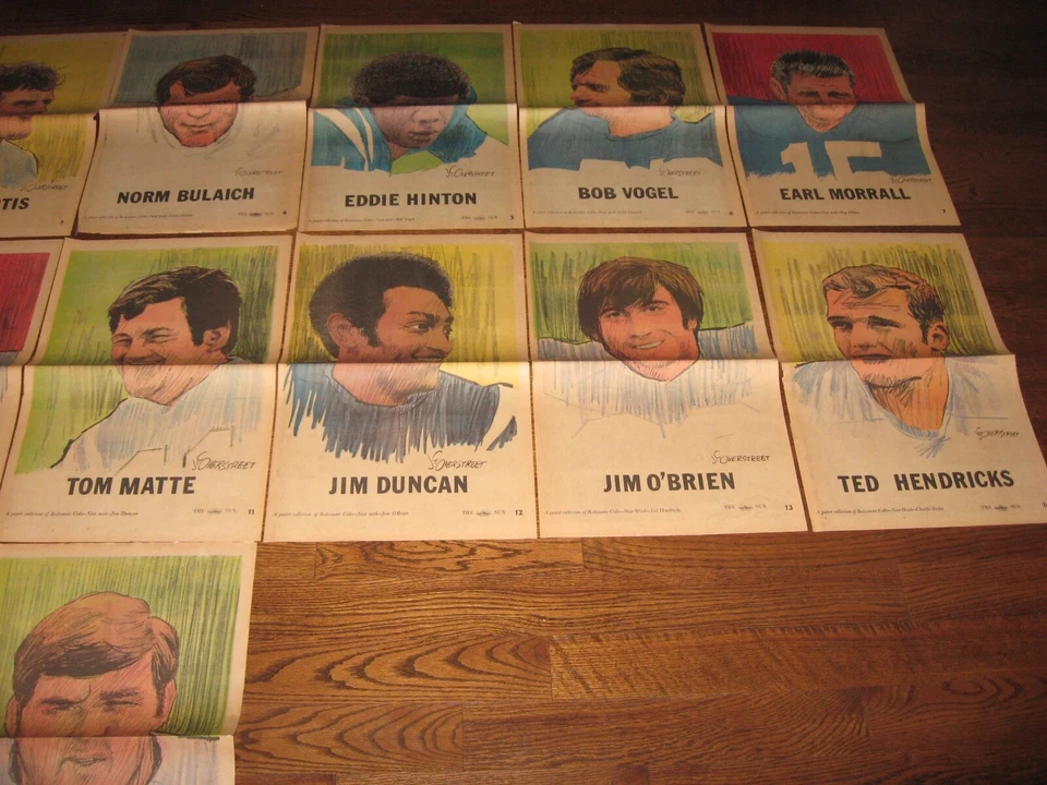 18 1971 BALTIMORE COLTS POSTERS NFL FOOTBALL LEGENDS BALTIMORE SUN HISTORIC RARE - Image 3 of 4