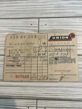 🇺🇸 VINTAGE”UNION 76” GAS/OIL Co. PRODUCTS PAPER CREDIT CARD RECEIPT 👀LQQK👀