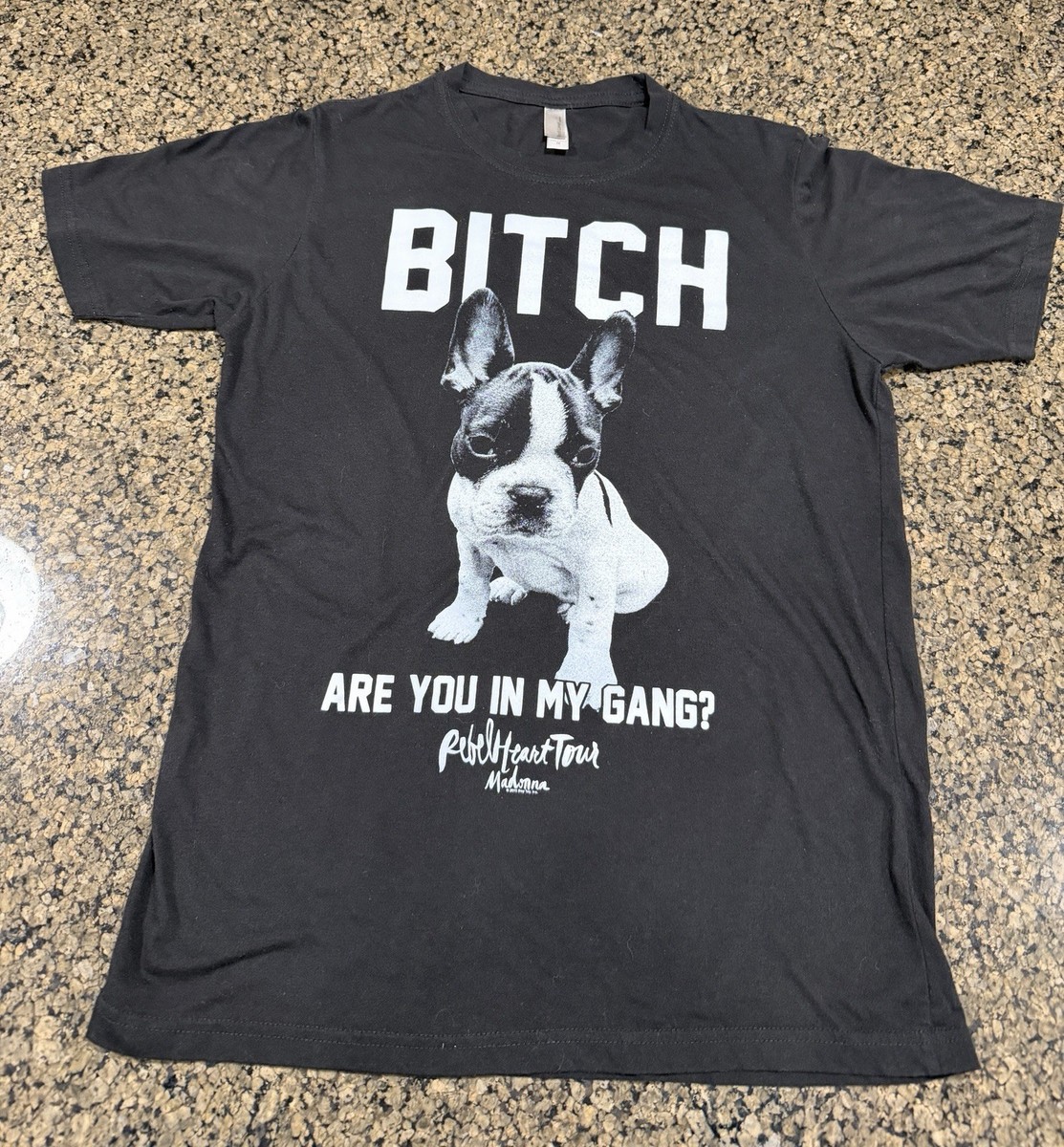 マドンナ Rebel Heart Tour 2016 TシャツBITCH グッズ Rare MADONNA “BITCH ARE YOU IN MY GANG / REBEL HEART TOUR SHIRT