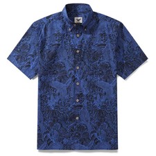 Cotton Blue Aloha Hawaiian Shirt