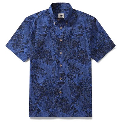 Cotton Blue Aloha Hawaiian Shirt