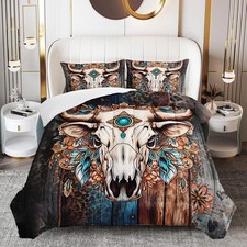 Western Boho Bedding Set Queen Size, Southwestern Bedding Set, Boho Aztec Com...
