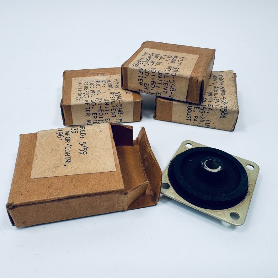 Set of 4 - Lord 5340-598-7586 Aircraft Avionics Instrument Shock Vibration Mount