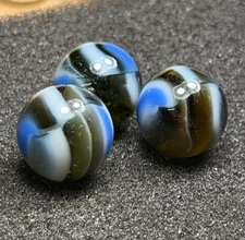 Peltier Set of Three "Blues Brothers" NLR Machine Made Marbles