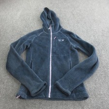 Mountain Hardwear Polartec Jacket Womens Medium Blue Hooded Fleece Full Zip