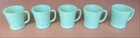 Five Fire King Vintage Jadeite D Handle Coffee Mugs