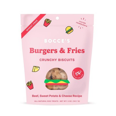 Bocce's Bakery 5Oz All Natural Dog Treats Wheat Free Crunchy Biscuit Snacks