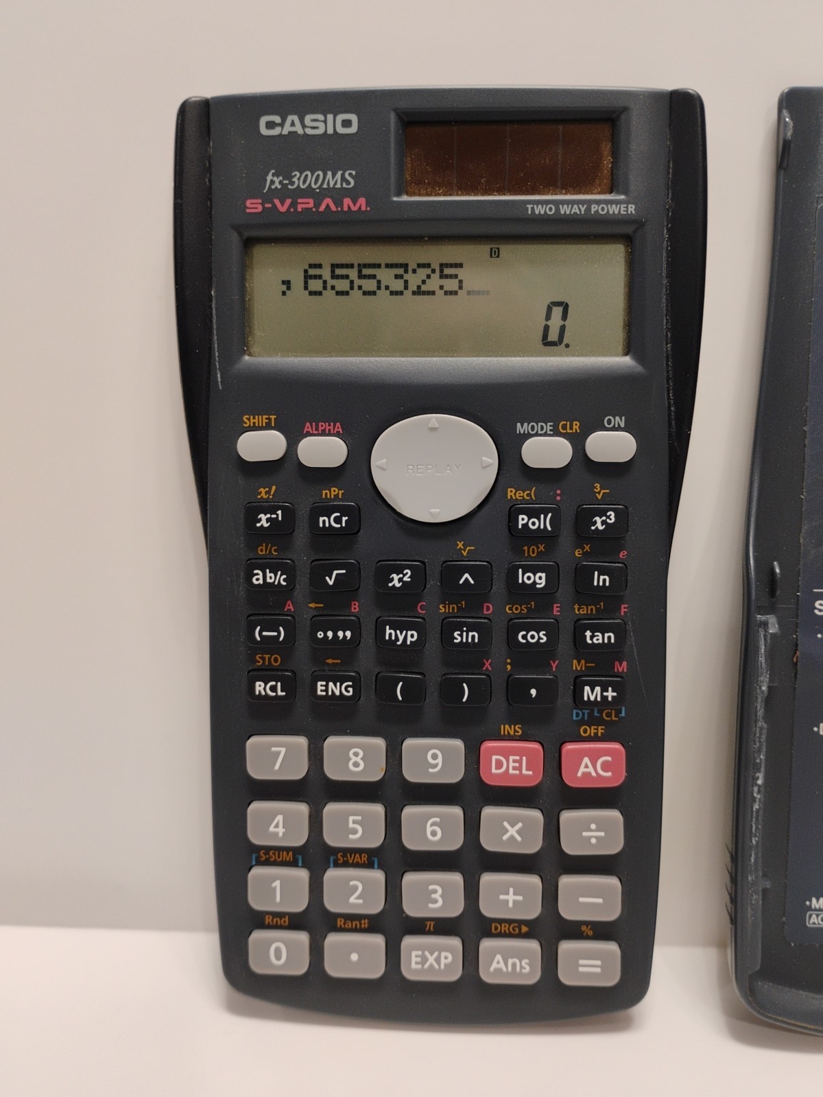 Casio Calculator FX-300MS S-V.P.A.M Scientific Solar Power Tested Works-image