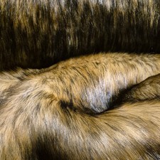 Webpelz Langhaar Kunstfell Stoff Fell Beige Schwarz meliert Schäferhund Deko