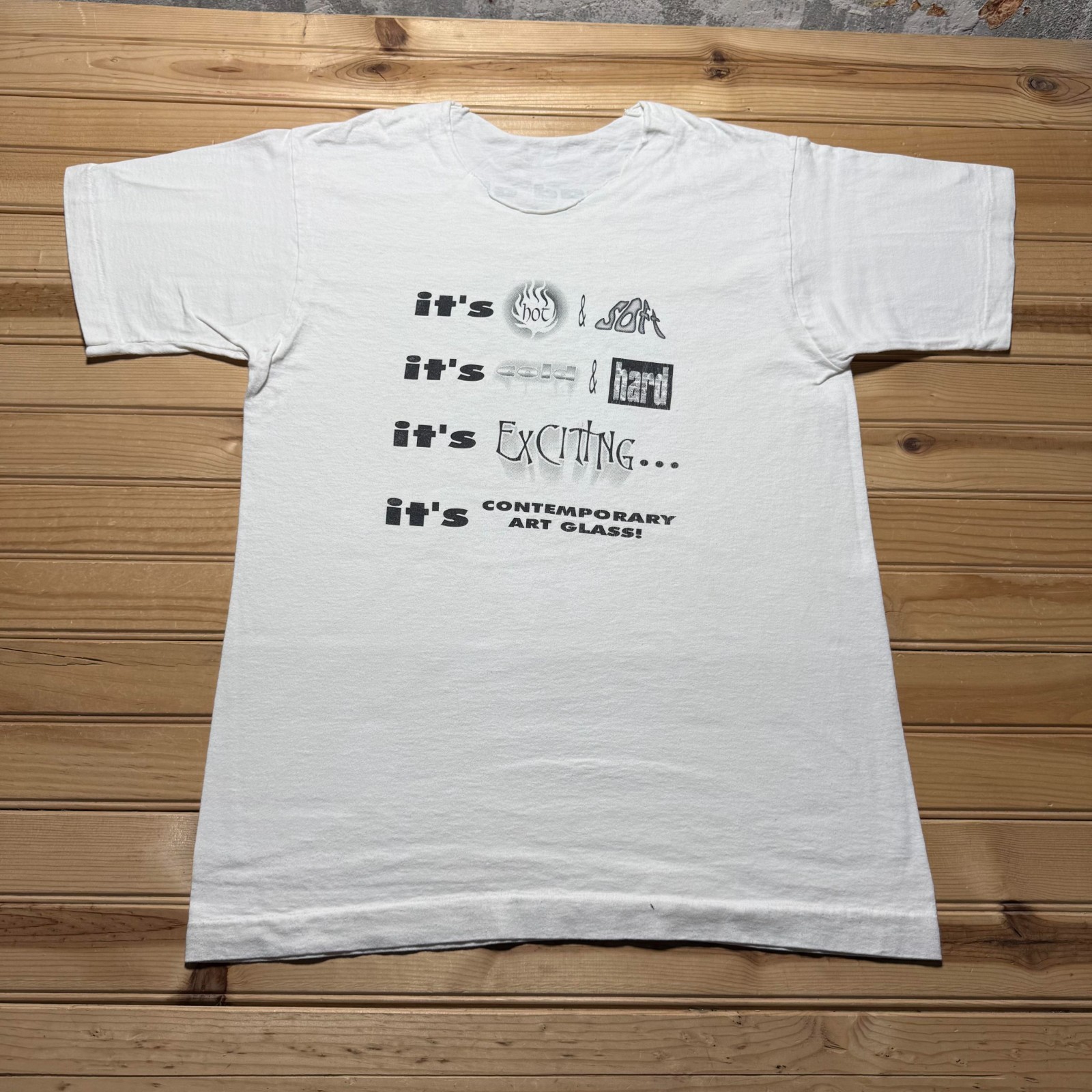 Vintage 90s Contemporary Art Glass Magazine Focus Gallery Promo T-Shirt - Medium