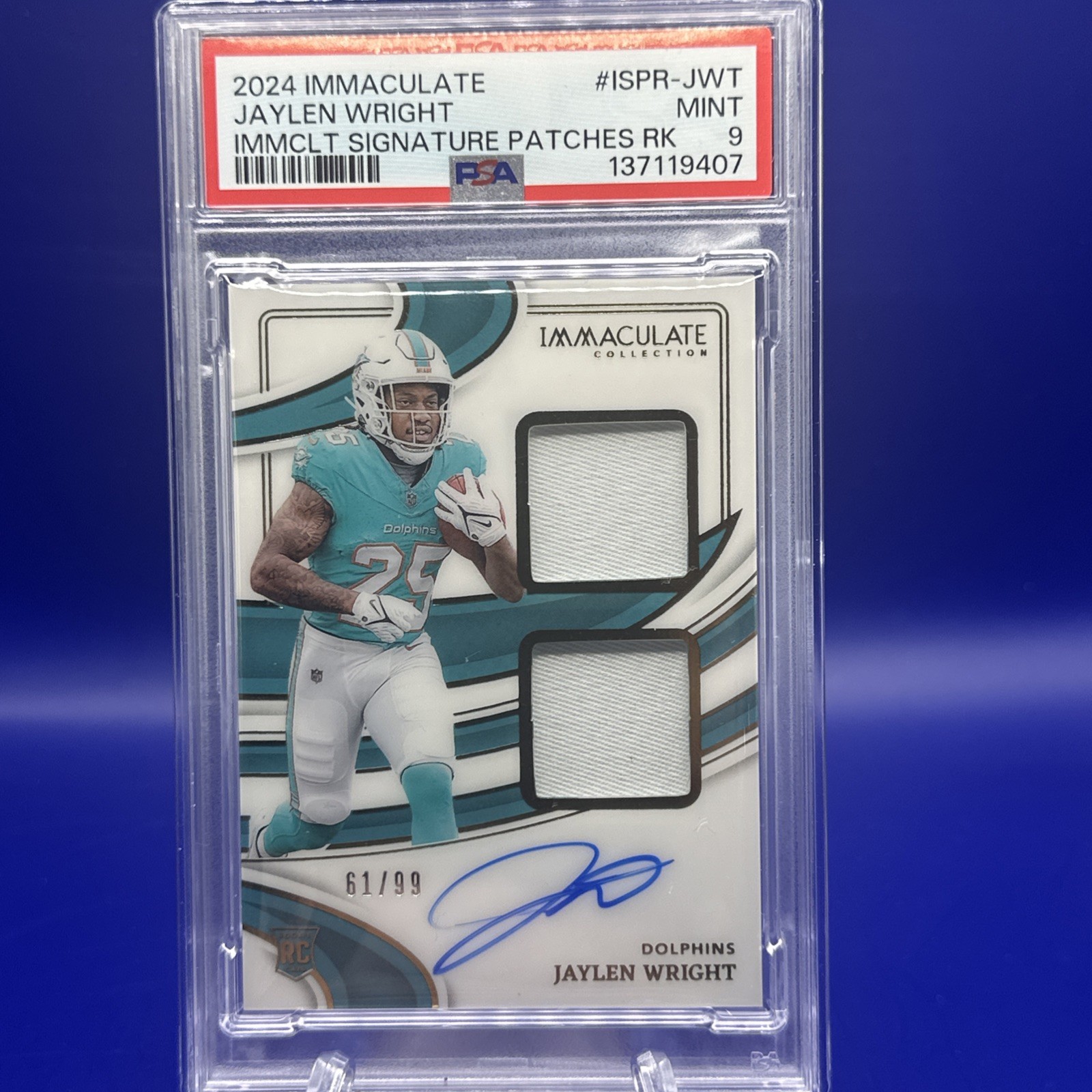 Jaylen Wright Panini Immaculate Collection Immaculate Signature Patches Rookie #ISPRJWT Base