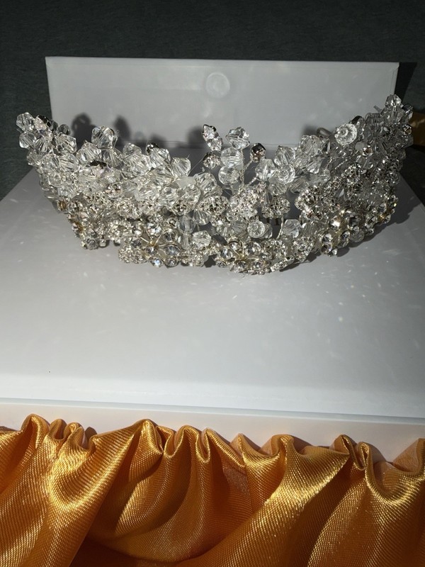 Bridal Princess Crystal Rhinestone Hair Tiara Crown Prom Headband With Comb