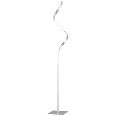 HOMCOM Spiral-Stehlampe für Wohnzimmer mit 3 einstellbaren Helligkeiten, silber