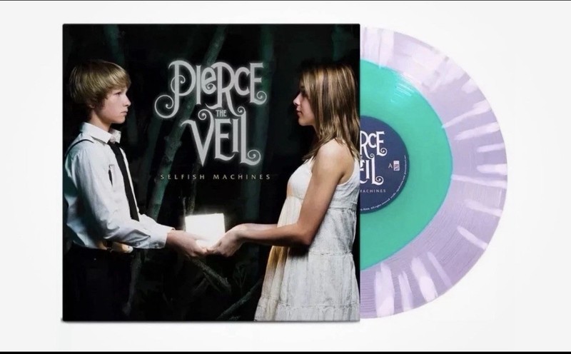 Pierce The Veil Selfish Machines Green in Clear Color In Color Vanilla Splatter