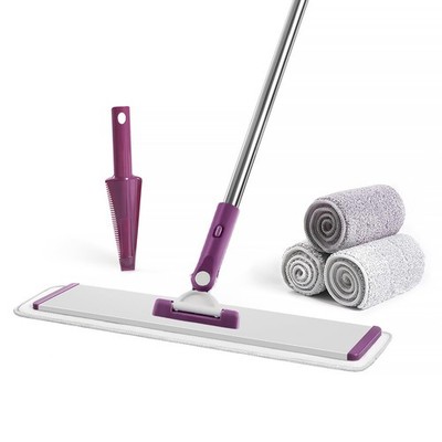Commercial Flat Microfiber Floor Mop Cleaning System 18'' Inch Wet Dry and Dus...