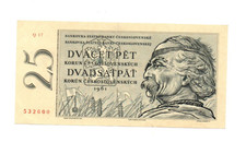 25 KORUN EXTRA FINE  BANKNOTE  FROM CZECHOSLOVAKIA  1961    PICK-89