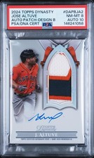 2024 TOPPS DYNASTY AUTOGRAPHED PATCH DESIGN B JOSE ALTUVE 2/10 PSA 8 AUTO 10