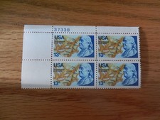 UNITED STATES, SCOTT # 1690, PLATE BLOCK OF BENJAMIN FRANKLIN, BICENTENNIAL, MNH
