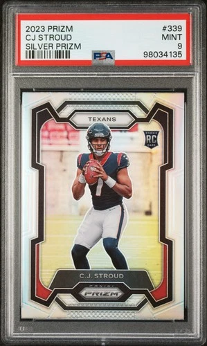 2023 PANINI PRIZM SILVER PRIZM #339 CJ STROUD ROOKIE RC PSA 9
