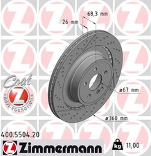 2x Bremsscheibe COAT Z ZIMMERMANN 400.5504.20 f&uuml;r MERCEDES C218 X218 CLS C204