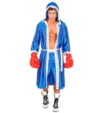 Widmann Boxeur Blue Hoodedcape With Belt, Shorts  L Blue