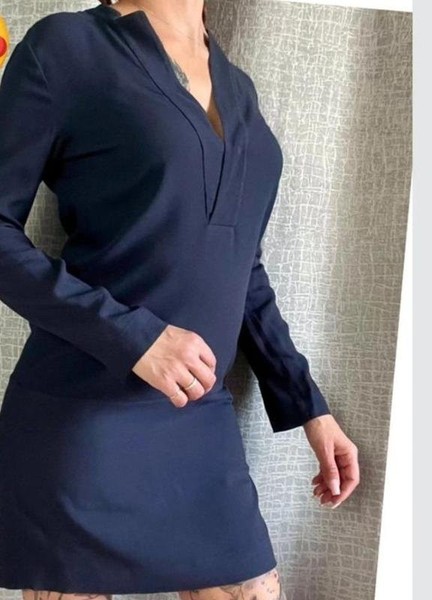 Women Massimo Dutti Dress Navy Viscose 36