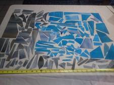 Small Pieces Of Stained Glass Pieces Mosaics/Arts/Crafts Blue  Grey