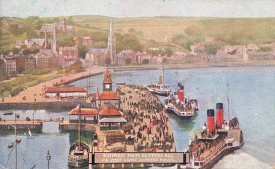 Rothesay von Skippers Hill über West Coast Express Argyll KUNST Postkarte (H384)
