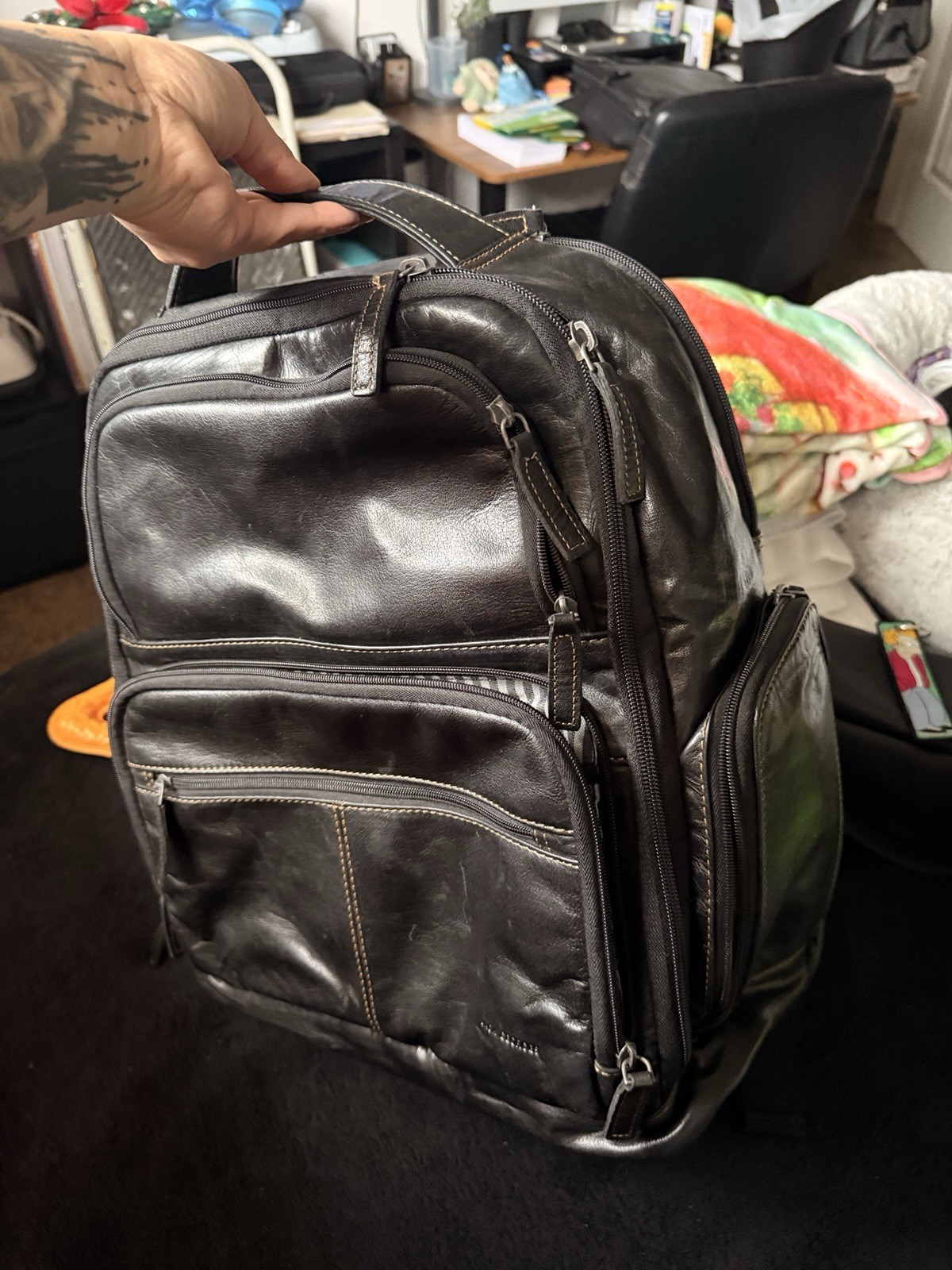 Jack George large Leather Backpack - image 4