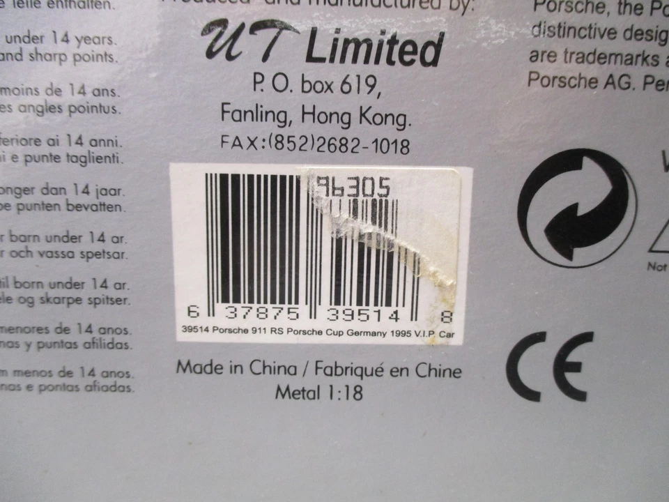 LE924 UT MODELS 39514 Voiture 1/18 1:18 Porsche 911RS Cup Germany 1995 # 1 rouge - Photo 3/4