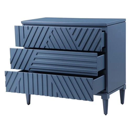 Uttermost Colby Modern MDF Wood Drawer Chest in Deep Sea Blue - Picture 6 of 11