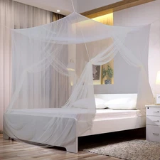 No-See-Um Mesh Square Mosquito Net for King Size Bed 2 Openings Netting Mosquito