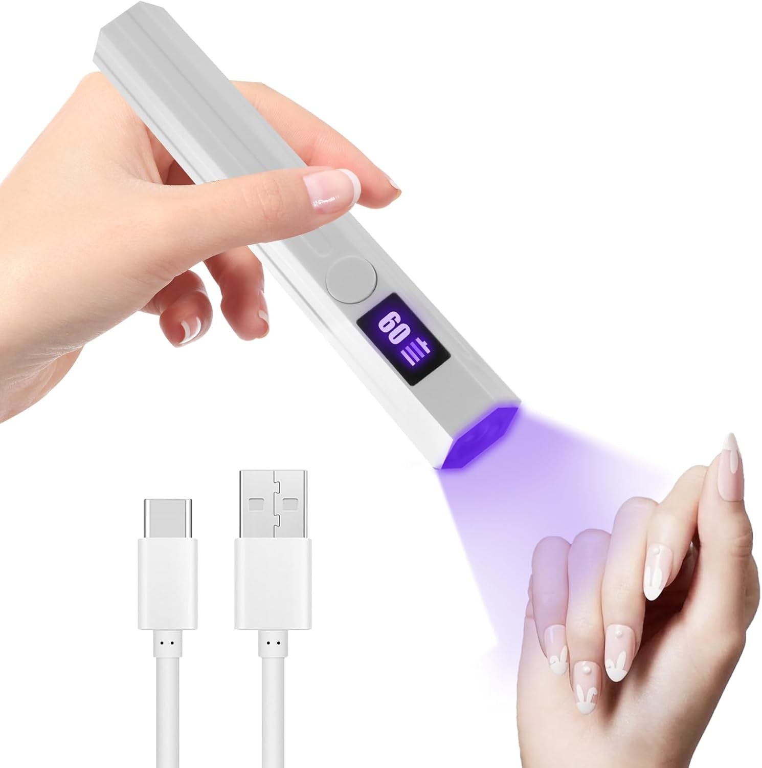 UV Nail Lamp Handheld UV Light Nail Dryer Curing Portable USB Rechargeable Led