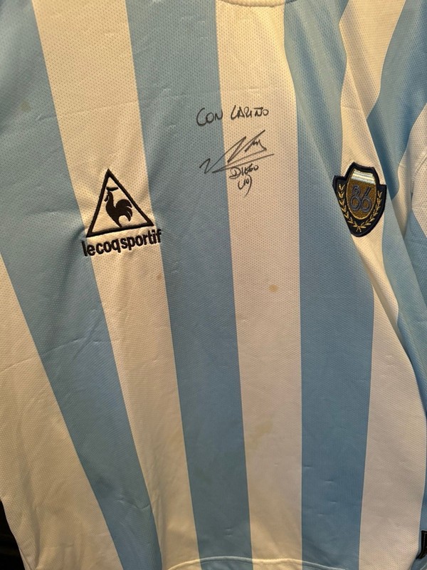 Diego Armando Maradona Signed Argentina Soccer Jersey SZES Forensic COA