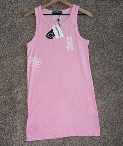 chrome heart tee shirt dress Chrome Hearts Deadly Doll Tank Top Dress Black / M