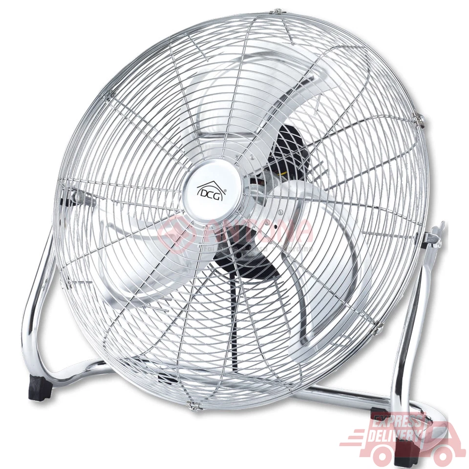 Ventilatore verticale cromato pale 45cm in metallo 3 vel industriale 130w - Immagine 2 di 2