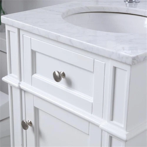 Elegant Decor Park Avenue 18" Single Marble Top Bathroom Vanity in White - Picture 14 of 18