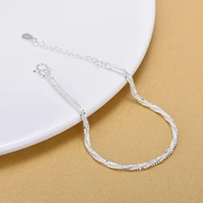 925 Silver Plating Fashion Chain Adjustable Bracelet - New