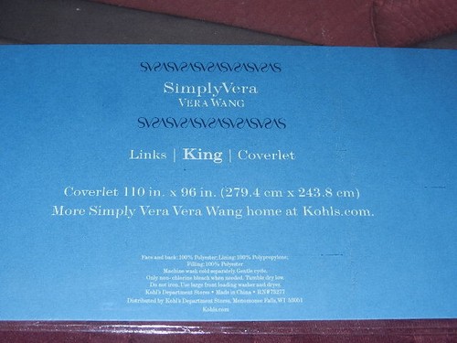 nuevo sin garantía Simply Vera Wang Links King cubierta cobertor deja enlace simplevera - Imagen 6 de 8