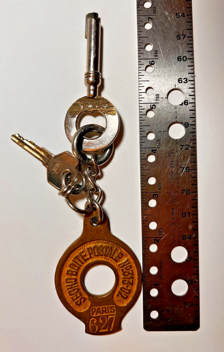 Vintage Hotel Key and Fob with Safe Key - Grand Hotel Du Progres