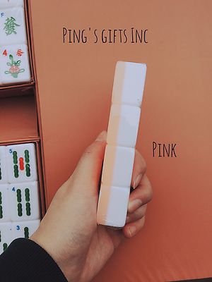 XUBX Mahjong Mini-majong-set, wit ivoor-imitatie, in luxe houten doos, reis- mahjong speelset, beige, complete majong-speelset voor vergaderingen, tafelspel
